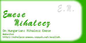 emese mihalecz business card